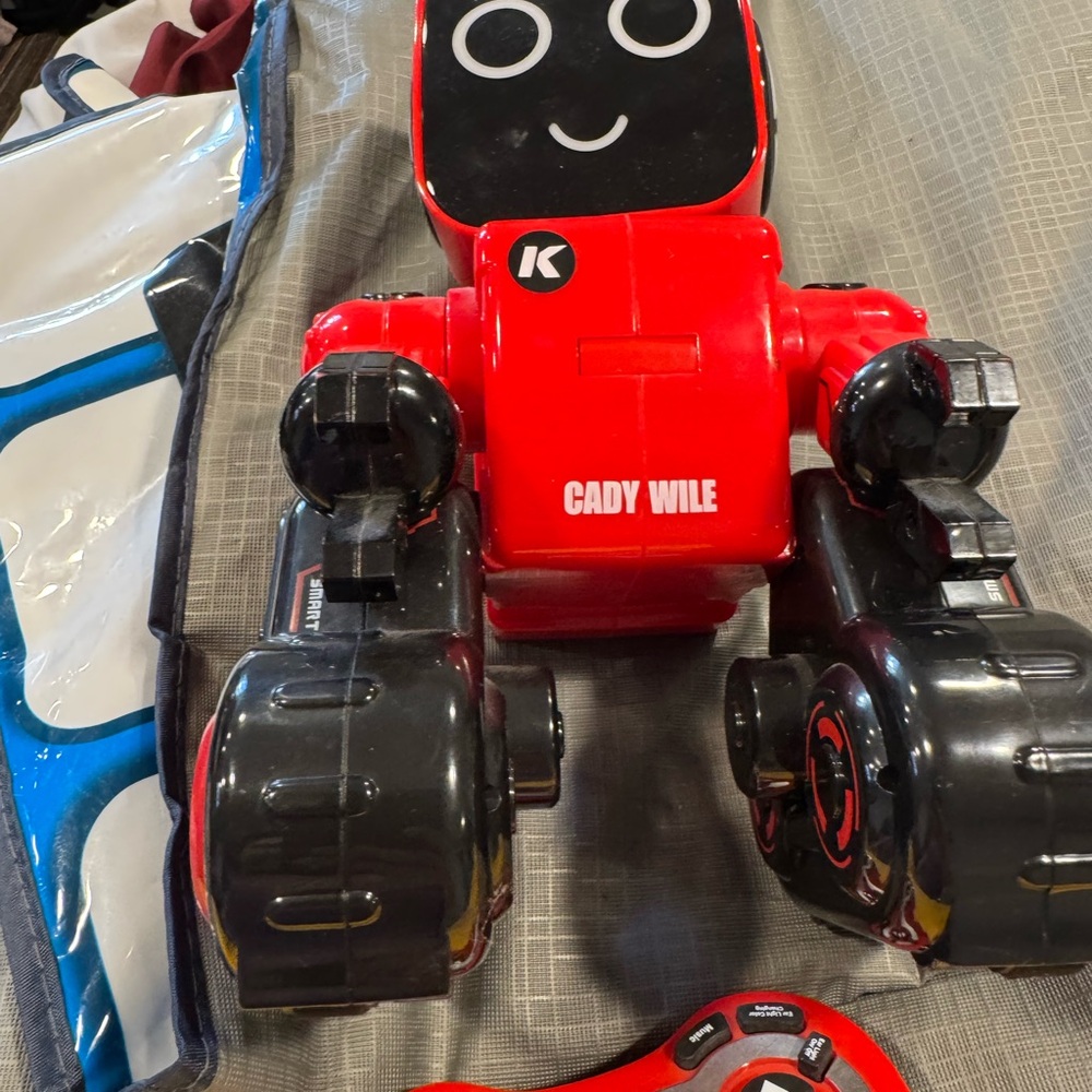 Red and Black Kids Robot Toy - Interactive Remote Control also a bank if you wan